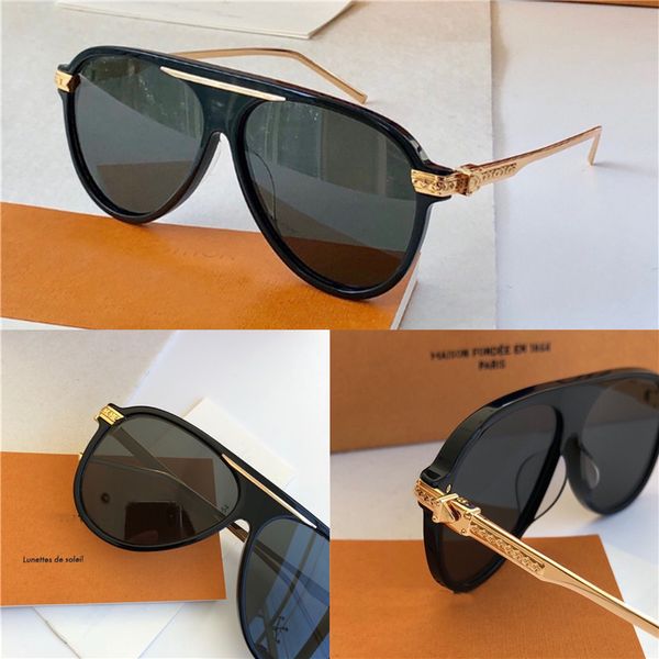 

new fashion designer men sunglasses 1264 pilot plate frame metal legs outdoor protection avant-garde popular decorative glasses quality, White;black