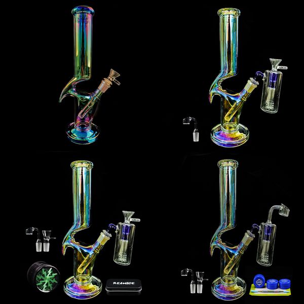 

REANICE 14.5mm Unique glass bong water bongs handmade bubbler ash catcher honeycomb branch dabber rig recycler water pipe joint bubbler