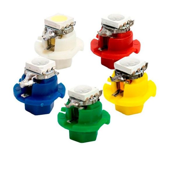 

5pcs b8.4 brand new t5 b8.4d 1smd car led light instrument bulbs gauge dashboard lamp side indicator lights 12v 5 colors