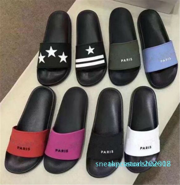 

2020 luxury paris дизайнер ползунки mens женщин лето резиновые сандалии пляжа slide тапочки женские вьетнамки мокасины причинные крытый обув, Black