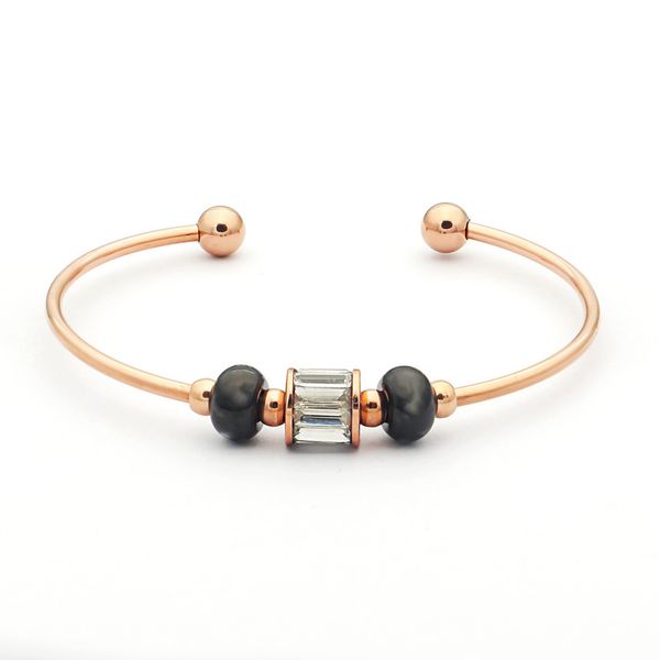

2020 designer c letter double black round bead cylinder drill opening bracelet women's style bracelet