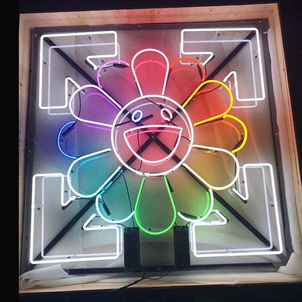 

guangzhou factory custom murakami takanori the sun smile face neon signs beer bar pub party store home room wall decor 50*50cm