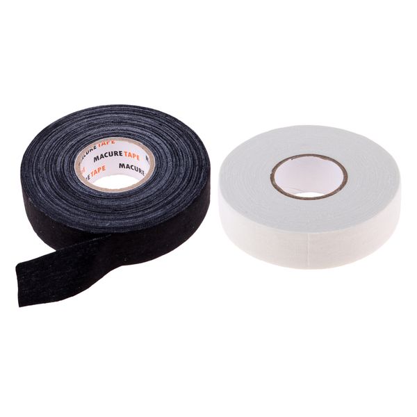 

2pcs premium hockey stick wrap 25yds 1'' wide cloth tape white black wrapper