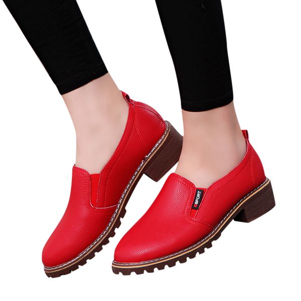 

casual slip on women shoes leather comfortable soft bottom shoes vintage style women footwear, Black