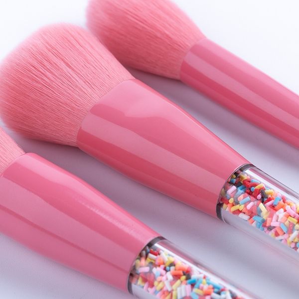 

5pcs makeup brushes set candy transparent handle eye shadow foundation powder blush make up brush cosmetic beauty tool maquiagem