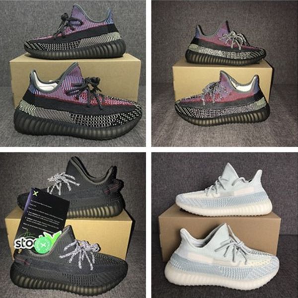 

men designer shoes yecheil kanye west reflective citrin cloud white synth lundmark black static glow clay sport sneakers trainer