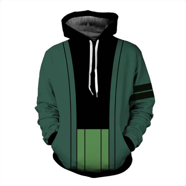 

anime one piece cosplay costume 3d printed hoodie zoro jacket sweatshirt coat big pockets hoodie top, Black