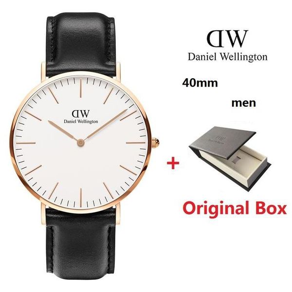 

New 40mm men daniel wellington dw watche men luxury brand watch women 36mm fa hion quartz watch waterproof leather blue nylon belt watch