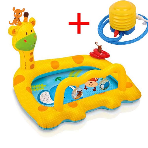 

baby swimming pool floats swim seat ring float tub plastic inflatable bed children pools for kids toddler games cartoon giraffe