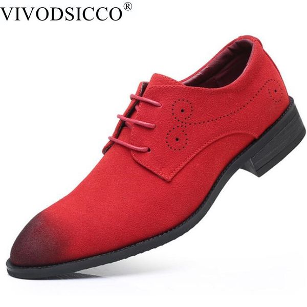 

classic men dress shoes cow suede formal oxfords fashion casual business suit office leather shoes red blue wedding, Black