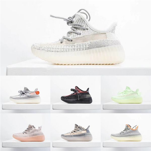 

kids child shoe youth 72 v2 cream all white zebra bred beluga black red white kanye west running shoes sport sneakers#936