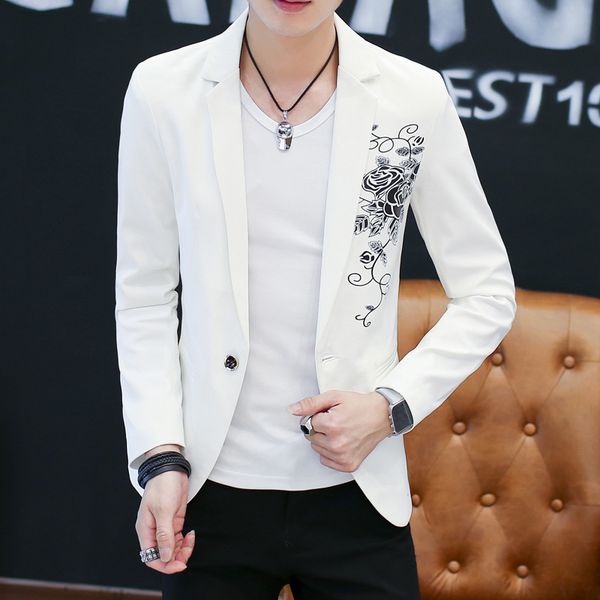 

hobo 2019 men's suits printed cultivate one's morality tidal pattern suit suit joker cultivate one's morality, White;black