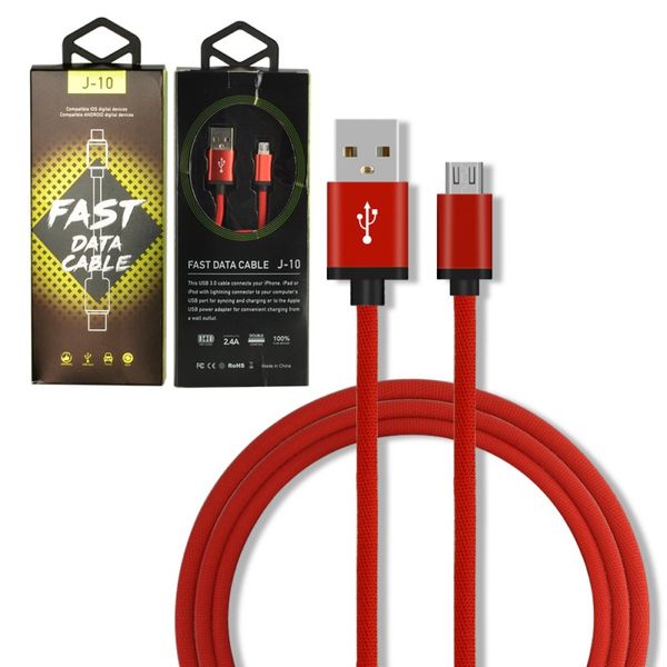 

1.0M Cloth Braided Micro USB Fast Charger Universal Smart Phone Cable Data Line Metal Plug Speed Charging for Samsung Galaxy S9 Huawei