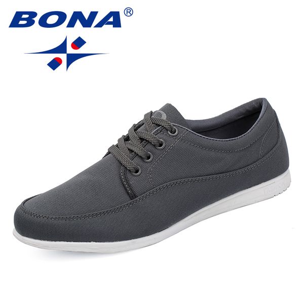 

bona new classics style men casual shoes canvas men leisure shoes lace up fashion sneakers comfortable ing, Black