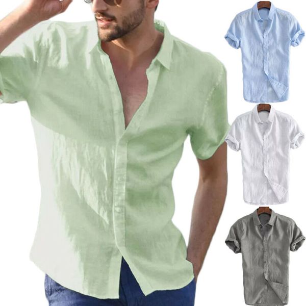 

2020 fashion men's solid short sleeve shirt summer button washable cotton basic casual shirts plus size xxxl clothes, White;black