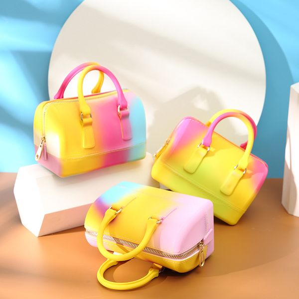 

2020 new korean version of shoulder bag women's casual fashion color jelly bag diagonal handbag