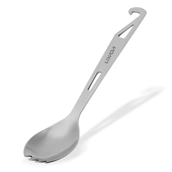 

lixada folding spoon spork outdoor tableware outdoor camping cookware lightweight folded flatware for picnic stainless steel