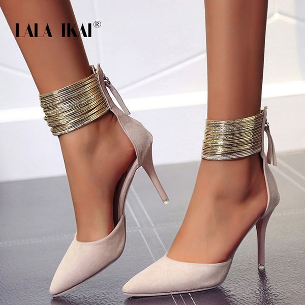 

lala ikai 2019 women sandals ankle high thin heels pointed toe lace-up party wedding design summer women shoes xwc6501-4, Black