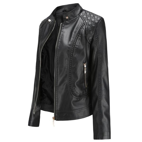 

women's leather jacket leather jackets women 2019 ramoneska kosha faux coat female, Black