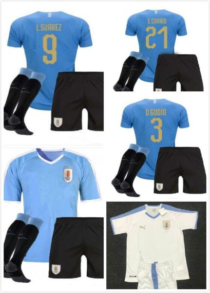 

kit 2019 copa america uruguay soccer jersey 19/20 9 l.suarez 21 e.cavani soccer shirt #3 d.godin away national team football uniforms