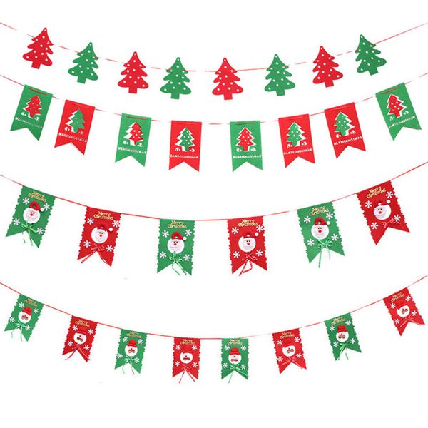 

christmas decoration banner flag new year party decoration santa snowman parachute flags garlands christmas decor
