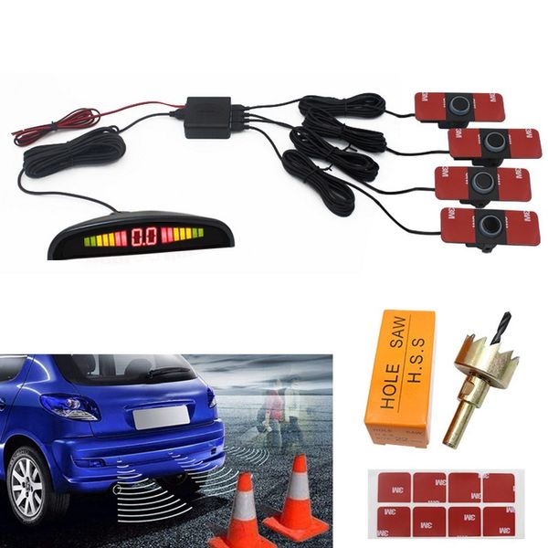 

car parking sensor with 4 sensors reverse backup car parking radar monitor detector system led digital display reversing radar