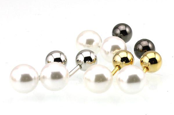 

men's cuff links balls white black silver gold cufflinks m4381, Silver;golden