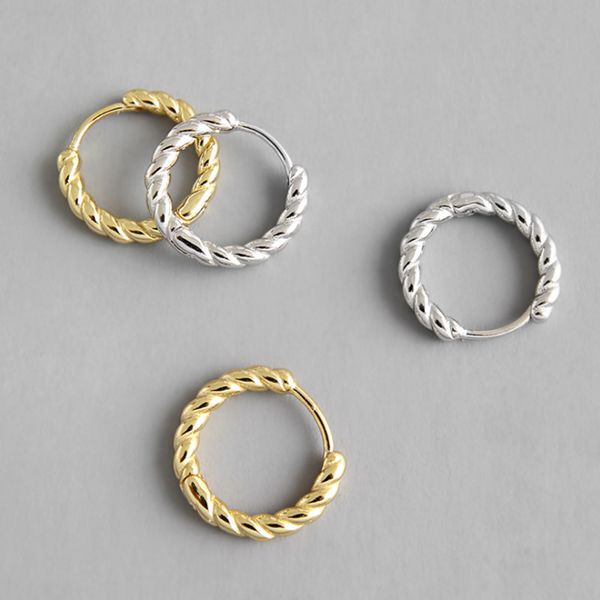 

jshine minimalist s925 sterling silver earrings twist rope small hoop earrings for women charms golden silver women's