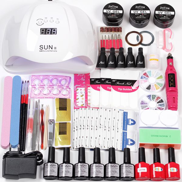 

nail set for manicure gel varnish nail polish extension gel 36w/54w led uv lamp electric machine manicure accessories set