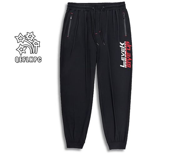 

leisure sport men trousers extra large size fertilizer high waist and long trousers small feet guard pants elastic force men's pants m7, Black