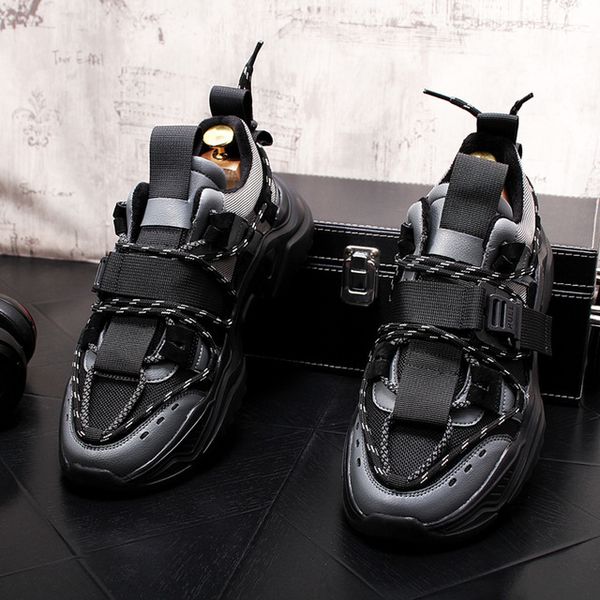 Kış Sokak Boyfriend ayakkabılar Erkekler Erkek kaya Balo ayak bileği çizme Eğilimleri Platformu Casual Flats adam Aksak Sneaker mokasenlerimi Retro