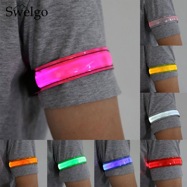 

riding bike bicycle party glowing band outdoor sports night running light safety jogging led arm leg warning portable wristband