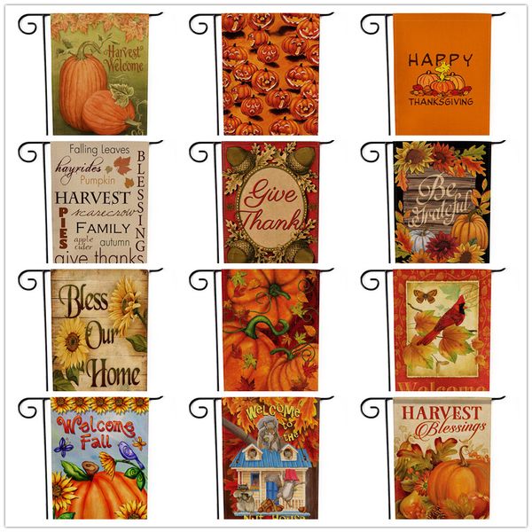2020 Happy Thanksgiving Garden Flag Halloween Pumpkin Fall Autumn
