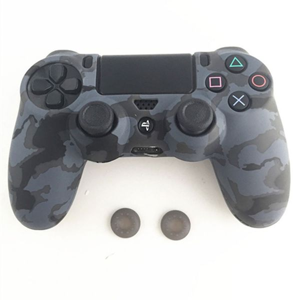 

игра случая камуфляж мягкий силиконовый чехол + 2 джойстик крышка для ps4 контроллера