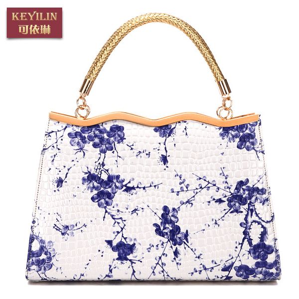 

women's shoulder bags 2020 new women's bags cheongsam blue and white porcelain pattern handbags