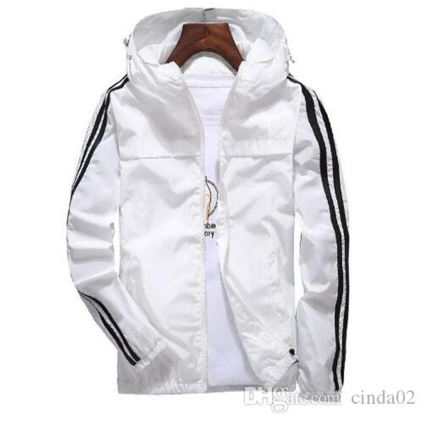 

fashion new jacket windbreaker men women jaqueta masculina striped college jackets 5 colors, Black;brown