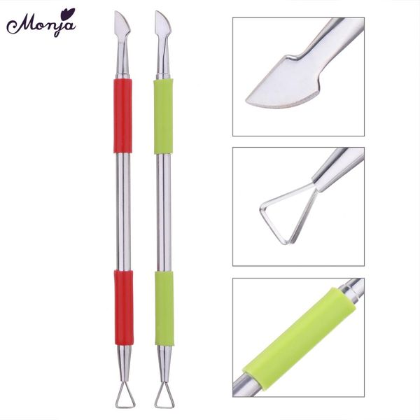 

1pc double head nail art uv gel polish remover triangle rod stick pusher cuticle removal manicure nail art tool