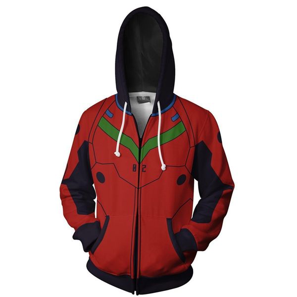 

2019 dropshipping evangelion hoodie sweatshirt for men 3d print hoodies streetwear casual cospaly hoodies, Black