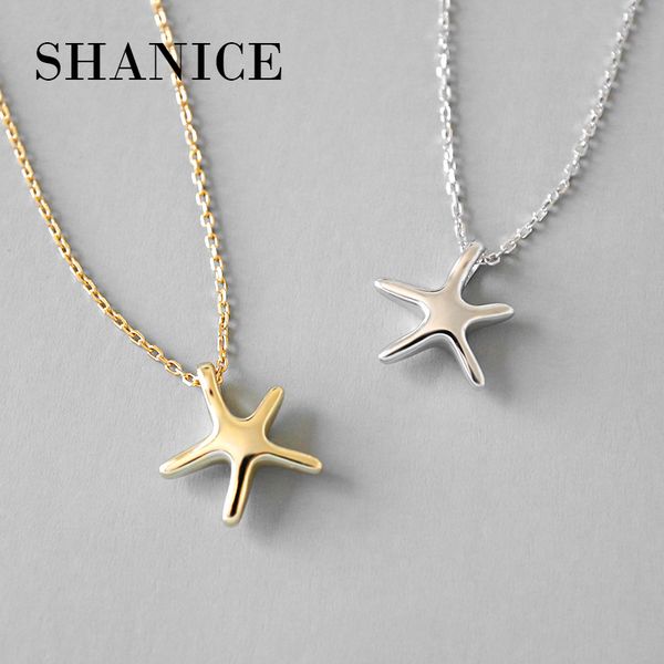 

shanice 925 sterling silver casual personality cute star pendant gold color necklace simple choker necklaces women