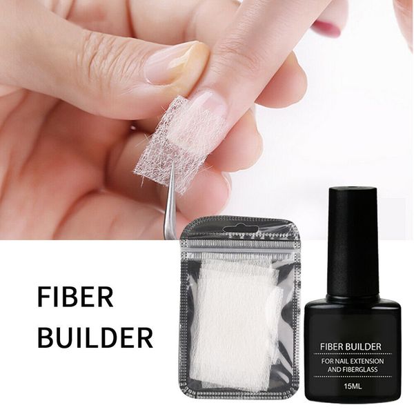 

nail art extension gel tips fiberglass kit builder makeup tool long lasting for women cd88, Red;pink