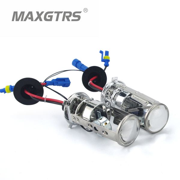 

2x 2018 mini bi-xenon lens h4 bi xenon car hid projector lens headlight headlamp fast bright for universal car truck h4 hi low