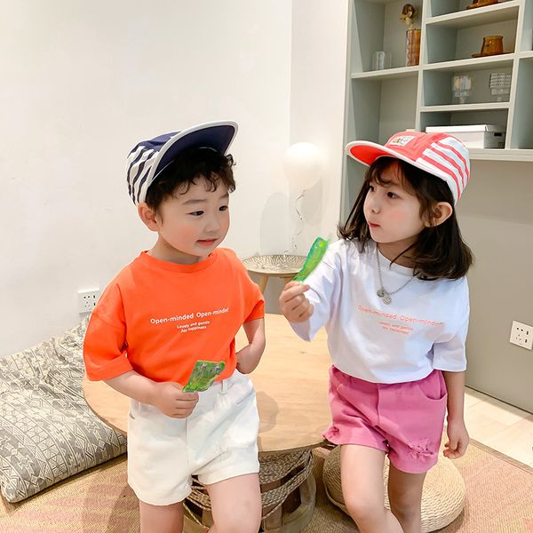 

2020 new arrival baby girls boys t-shirt summer short sleeve kids girls tees 1-7t, Blue