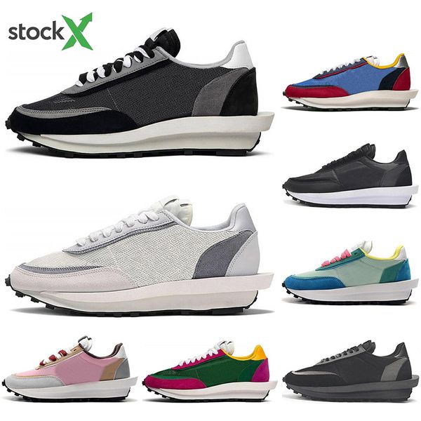 

with socks sacai x ldv waffle black grey running shoes for men women varsity blue green gusto designer breathe mens trainer sport sneaker, White;red