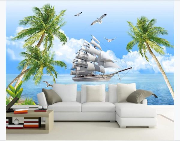 

3d custom wall papers home decor p wallpaper high-definition smooth sailing living room tv background mural wallpaper for walls 3d