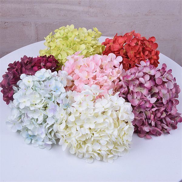 Festa de casamento Hydrangea cabeça Artificial Cabeça de Flor Decoração DIY grinalda presente Scrapbook CAFT Flor Multi-cor