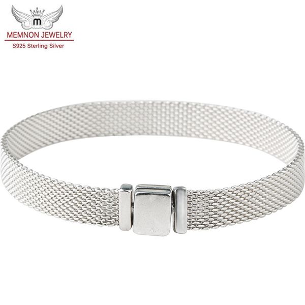 

100% 925 sterling silver reflexions bracelets for women with logo fit silver 925 charms beads diy bracelet bangles for men fashion jewelry, Golden;silver