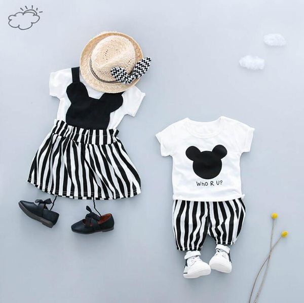 

1-4 yrs,children clothing sets,2018 new summer baby boy & girls caroon short sleeve t-shirt+ short pants 2 pcs suit, White