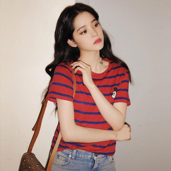 

314 2020 летний бренд в том же стиле футболка круглый вырез с коротким рукавом животных печати женские пуловеры топ zuola, White