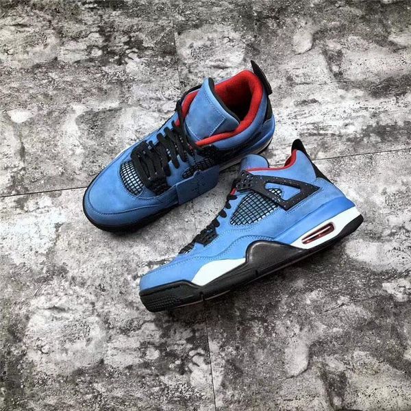 

2020 release 4 travis scotts cactus jack houston oiler casual shoes ,new blue black 308497 -406 men running shoes with box