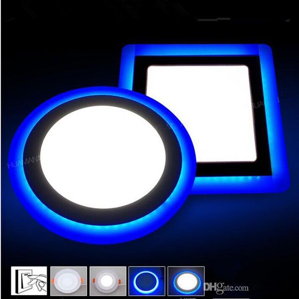 

led 6w 9w 16w led panel downlight led blue white recessed ceiling light smd2835 painel lights 3 modes changeable lighting ac85-265v ce ul